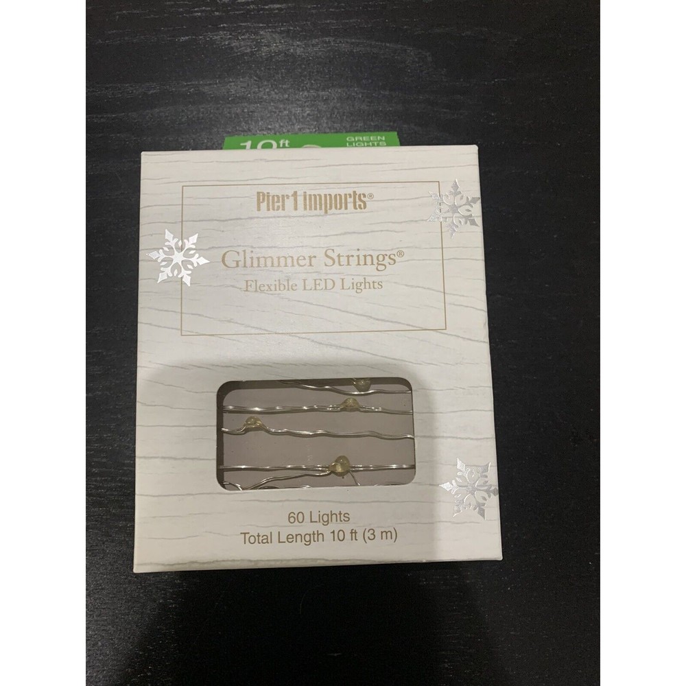 Pier 1 Imports Green Glimmer LED Flexible String Lights (New) 10 Ft Christmas